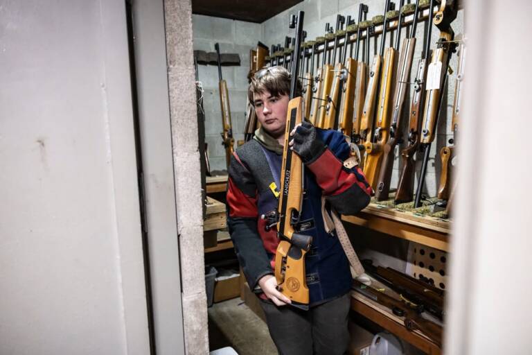 Safely moving rifle from armory